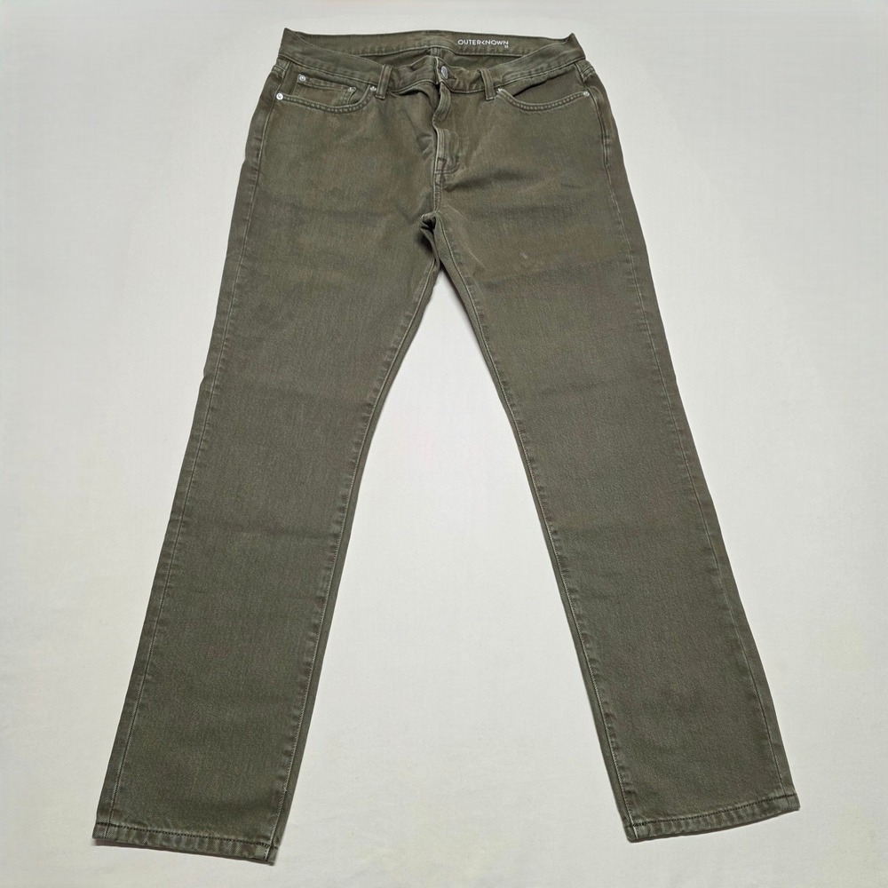 Outerknown SEA Jeans Drifter Tapered Fit Olive Green Organic Cotton Mens 33x30